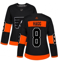 Women's Adidas Philadelphia Flyers #8 Robert Hagg Premier Black Alternate NHL Jersey