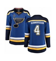 Women's St. Louis Blues #4 Carl Gunnarsson Fanatics Branded Royal Blue Home Breakaway 2019 Stanley Cup Final Bound Hockey Jersey