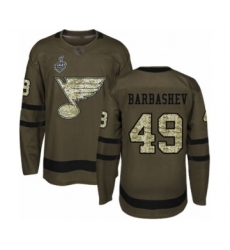 Youth St. Louis Blues #49 Ivan Barbashev Authentic Green Salute to Service 2019 Stanley Cup Final Bound Hockey Jersey