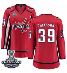 Women's Washington Capitals #39 Alex Chiasson Fanatics Branded Red Home Breakaway 2018 Stanley Cup Final Champions NHL Jersey