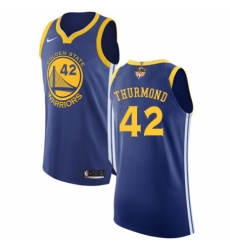 Men's Nike Golden State Warriors #42 Nate Thurmond Authentic Royal Blue Road 2018 NBA Finals Bound NBA Jersey - Icon Edition