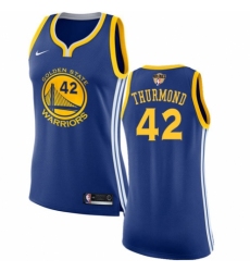 Women's Nike Golden State Warriors #42 Nate Thurmond Swingman Royal Blue Road 2018 NBA Finals Bound NBA Jersey - Icon Edition