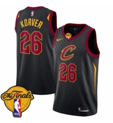 Women's Nike Cleveland Cavaliers #26 Kyle Korver Authentic Black 2018 NBA Finals Bound NBA Jersey Statement Edition