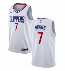Youth Nike Los Angeles Clippers #7 Sam Dekker Authentic White NBA Jersey - Association Edition