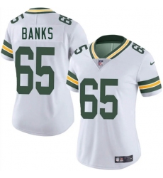 Women's Green Bay Packers #65 Aaron Banks White 2025 Vapor Untouchable Limited Football Stitched Jersey(Run Small)