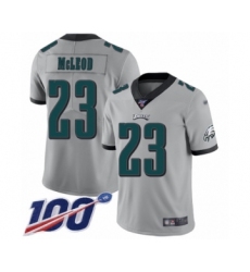 Men's Philadelphia Eagles #30 Corey Clement Limited Silver Inverted Legend 100th Season Football Jersey
