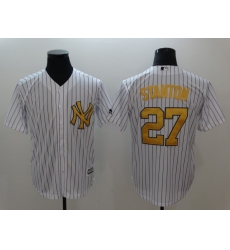 Men's New York Yankees #27 Giancarlo Stanton White Home Stitched Jersey