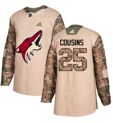 Men's Adidas Arizona Coyotes #25 Nick Cousins Authentic Camo Veterans Day Practice NHL Jersey