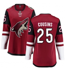 Women's Arizona Coyotes #25 Nick Cousins Authentic Burgundy Red Home Fanatics Branded Breakaway NHL Jersey