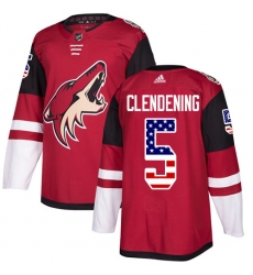 Youth Adidas Arizona Coyotes #5 Adam Clendening Authentic Red USA Flag Fashion NHL Jersey