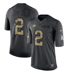 Men's Nike Kansas City Chiefs #2 Cairo Santos Limited Black 2016 Salute to Service NFL Jersey