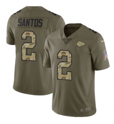 Youth Nike Kansas City Chiefs #2 Cairo Santos Limited Olive Camo 2017 Salute to Service NFL Jersey