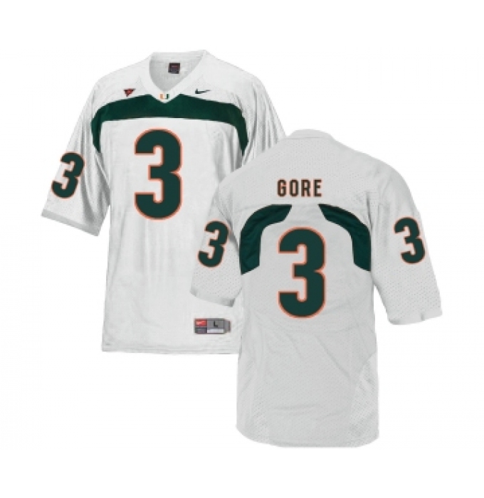 Miami Hurricanes 3 Frank Gore White College Football Jersey