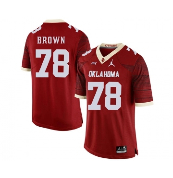 Oklahoma Sooners 78 Orlando Brown Red 47 Game Winning Streak College Football Jersey