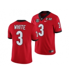 Men’s Georgia Bulldogs #3 Zamir White 2022 Patch Red College Football Stitched Jersey