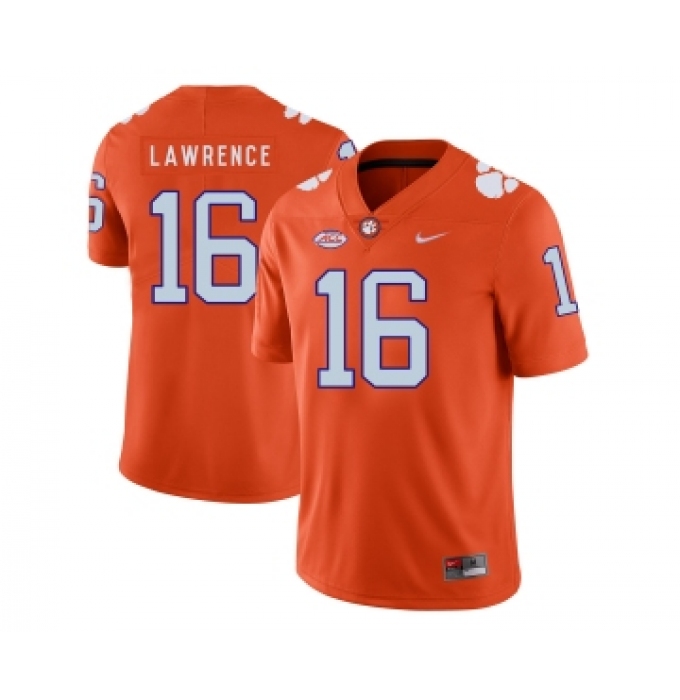 Clemson Tigers 16 Trevor Lawrence Orange Nike College Football Jersey
