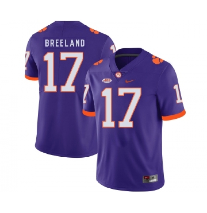 Clemson Tigers 17 Bashaud Breeland Purple Nike College Football Jersey