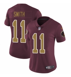 Women's Nike Washington Redskins #11 Alex Smith Burgundy Red/Gold Number Alternate 80TH Anniversary Vapor Untouchable Limited Player NFL Jersey