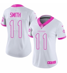 Women's Nike Washington Redskins #11 Alex Smith Limited White/Pink Rush Fashion NFL Jersey