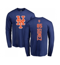 Baseball New York Mets #85 Carlos Gomez Royal Blue Backer Long Sleeve T-Shirt