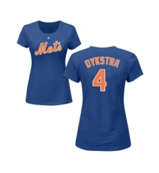 MLB Women's Nike New York Mets #4 Lenny Dykstra Royal Blue Name & Number T-Shirt