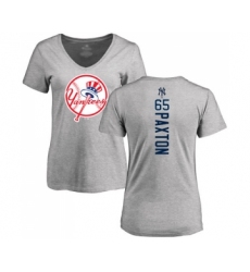Baseball Women's New York Yankees #65 James Paxton Ash Backer T-Shirt