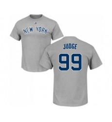 MLB Nike New York Yankees #99 Aaron Judge Gray Name & Number T-Shirt
