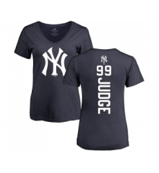 MLB Women's Nike New York Yankees #99 Aaron Judge Navy Blue Backer T-Shirt