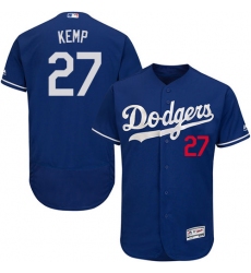 Men's Majestic Los Angeles Dodgers #27 Matt Kemp Royal Blue Alternate Flex Base Authentic Collection MLB Jersey