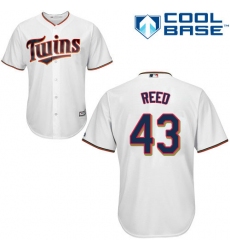 Men's Majestic Minnesota Twins #43 Addison Reed Replica White Home Cool Base MLB Jersey