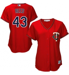 Women's Majestic Minnesota Twins #43 Addison Reed Replica Scarlet Alternate Cool Base MLB Jersey
