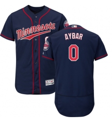 Men's Majestic Minnesota Twins #0 Erick Aybar Navy Blue Alternate Flex Base Authentic Collection MLB Jersey