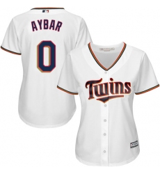 Women's Majestic Minnesota Twins #0 Erick Aybar Replica White Home Cool Base MLB Jersey