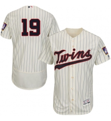 Men's Majestic Minnesota Twins #19 Anibal Sanchez Cream Alternate Flex Base Authentic Collection MLB Jersey