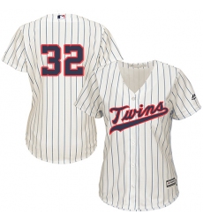 Women's Majestic Minnesota Twins #32 Zach Duke Replica Cream Alternate Cool Base MLB Jersey