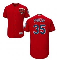 Men's Majestic Minnesota Twins #35 Michael Pineda Scarlet Alternate Flex Base Authentic Collection MLB Jersey