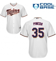 Youth Majestic Minnesota Twins #35 Michael Pineda Authentic White Home Cool Base MLB Jersey