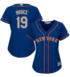 Women's Majestic New York Mets #19 Jay Bruce Replica Royal Blue Alternate Road Cool Base MLB Jersey