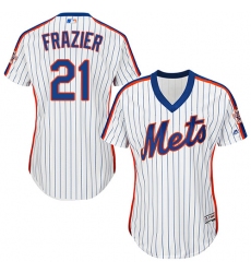 Women's Majestic New York Mets #21 Todd Frazier Replica White Alternate Cool Base MLB Jersey