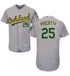Men's Majestic Oakland Athletics #25 Stephen Piscotty Grey Road Flex Base Authentic Collection MLB Jersey