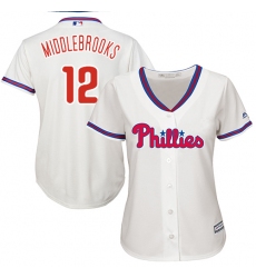 Women's Majestic Philadelphia Phillies #12 Will Middlebrooks Replica Cream Alternate Cool Base MLB Jersey