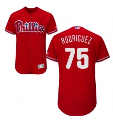Men's Majestic Philadelphia Phillies #75 Francisco Rodriguez Red Alternate Flex Base Authentic Collection MLB Jersey