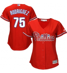 Women's Majestic Philadelphia Phillies #75 Francisco Rodriguez Replica Red Alternate Cool Base MLB Jersey