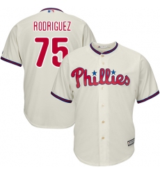 Youth Majestic Philadelphia Phillies #75 Francisco Rodriguez Authentic Cream Alternate Cool Base MLB Jersey