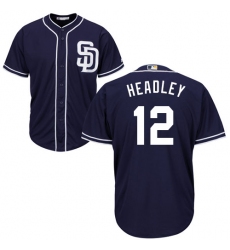 Youth Majestic San Diego Padres #12 Chase Headley Replica Navy Blue Alternate 1 Cool Base MLB Jersey