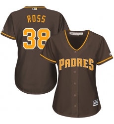 Women's Majestic San Diego Padres #38 Tyson Ross Replica Brown Alternate Cool Base MLB Jersey