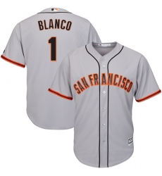 Men's Majestic San Francisco Giants #1 Gregor Blanco Replica Grey Road Cool Base MLB Jersey