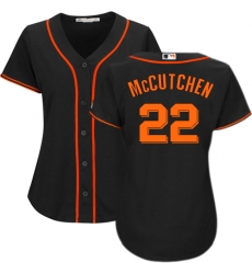 Women's Majestic San Francisco Giants #22 Andrew McCutchen Replica Black Alternate Cool Base MLB Jersey