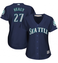 Women's Majestic Seattle Mariners #27 Ryon Healy Replica Navy Blue Alternate 2 Cool Base MLB Jersey