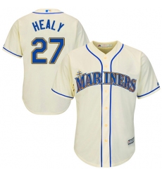 Youth Majestic Seattle Mariners #27 Ryon Healy Authentic Cream Alternate Cool Base MLB Jersey